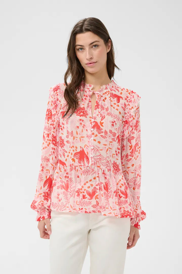 Alfrida Blouse- RED POPPY