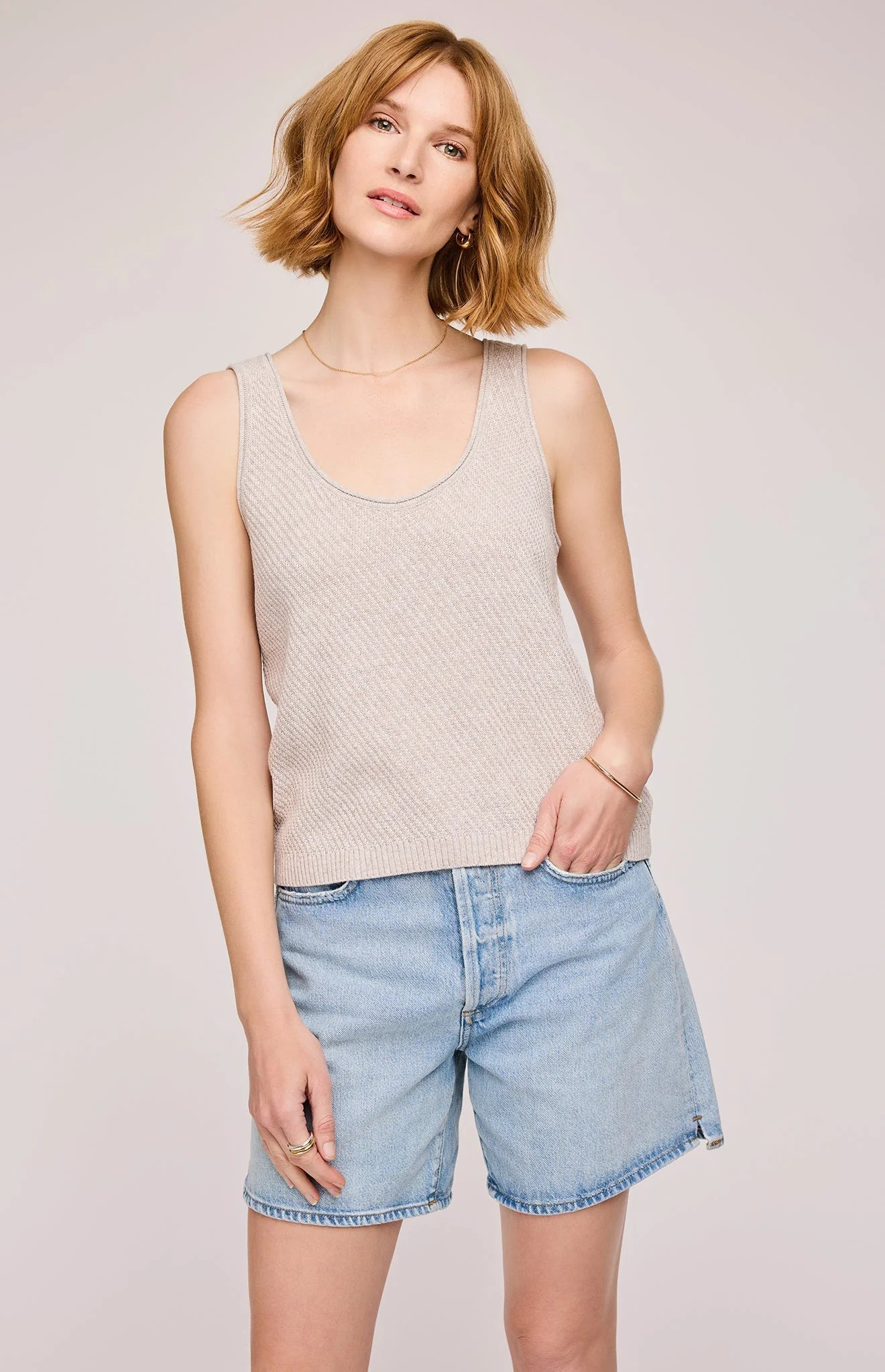 Villa Knit Tank- LINEN