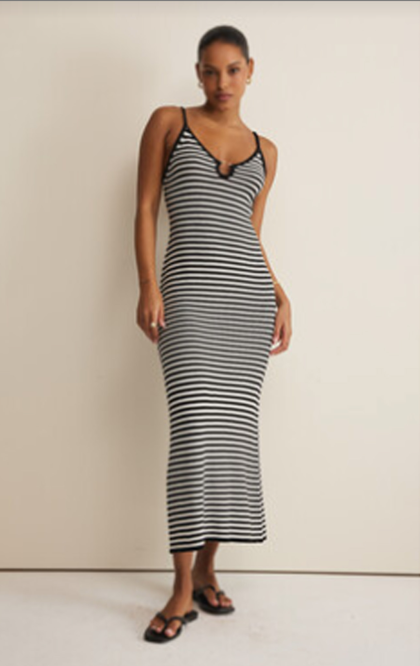 Majestic Striped Midi Dress