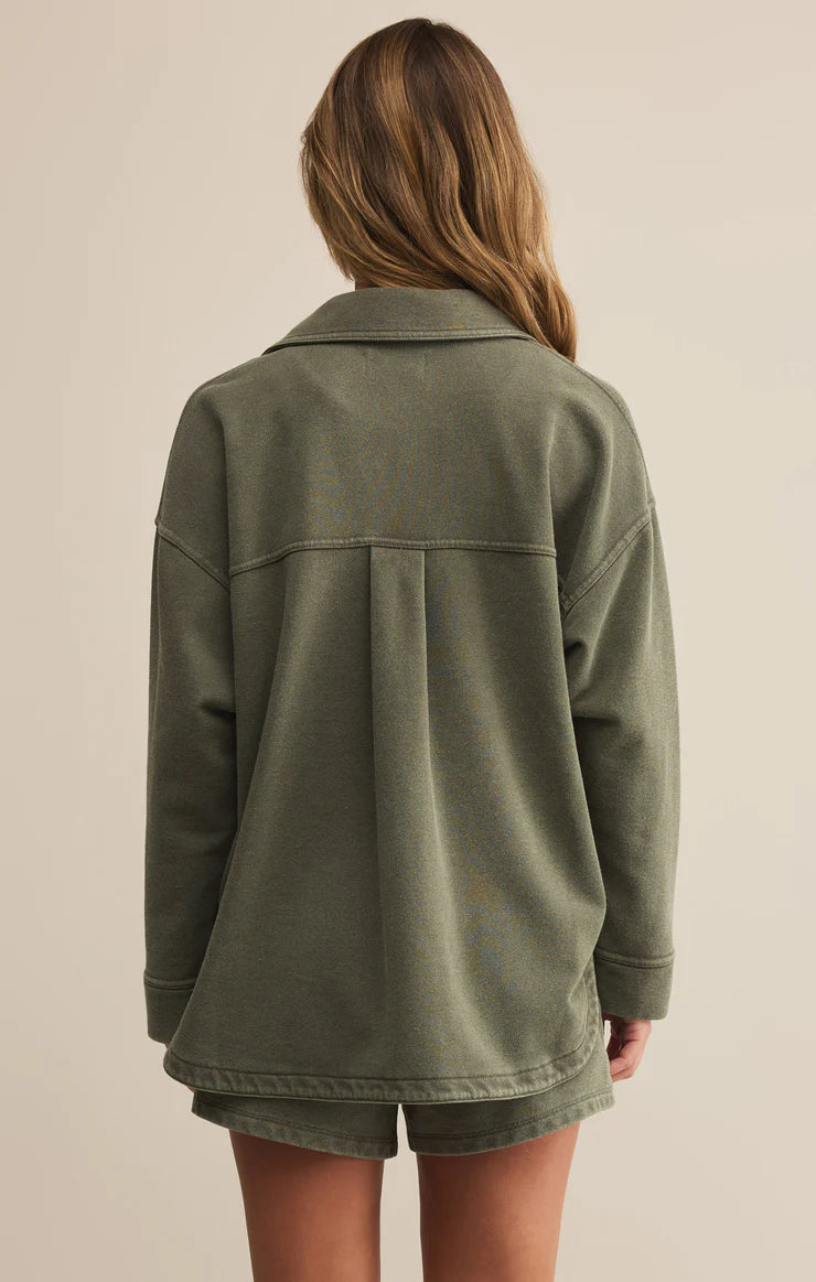 All Day Denim Jacket- Hunter Green