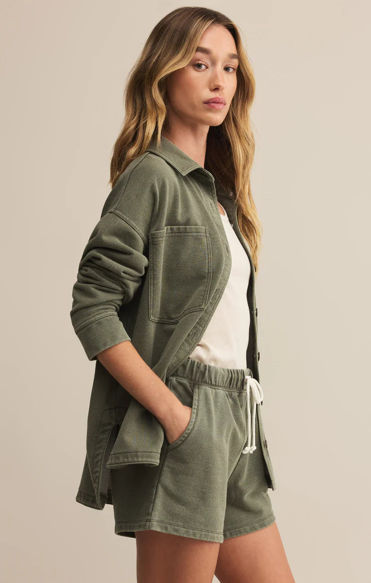 All Day Denim Jacket- Hunter Green