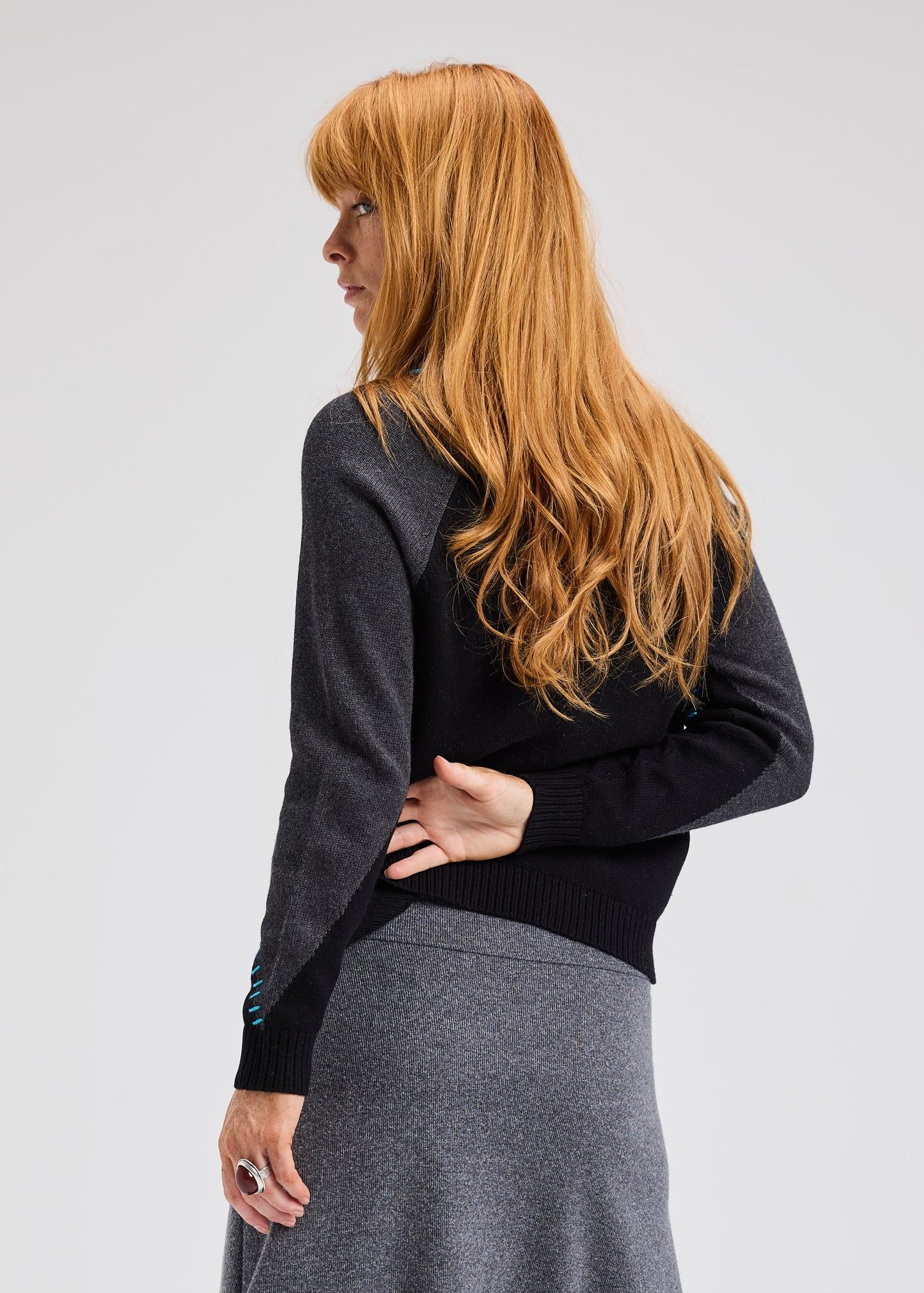 Black Panelled Cardi