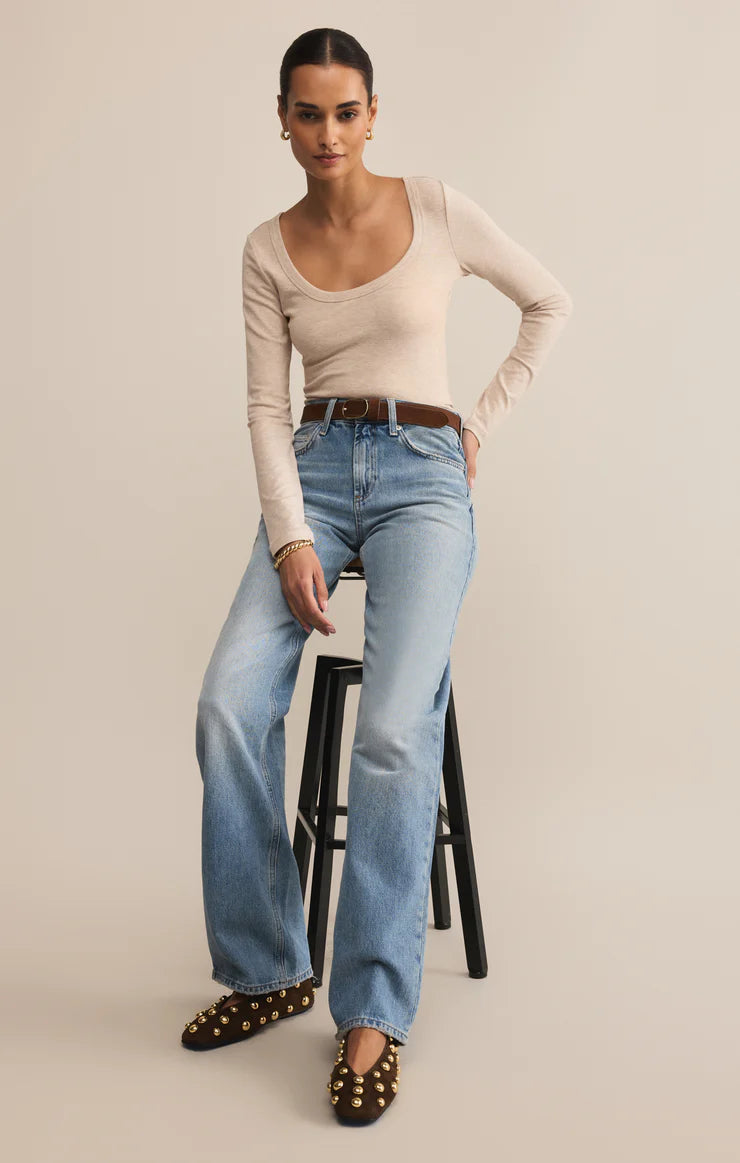 Second Skin Scoop Neck- Oatmeal