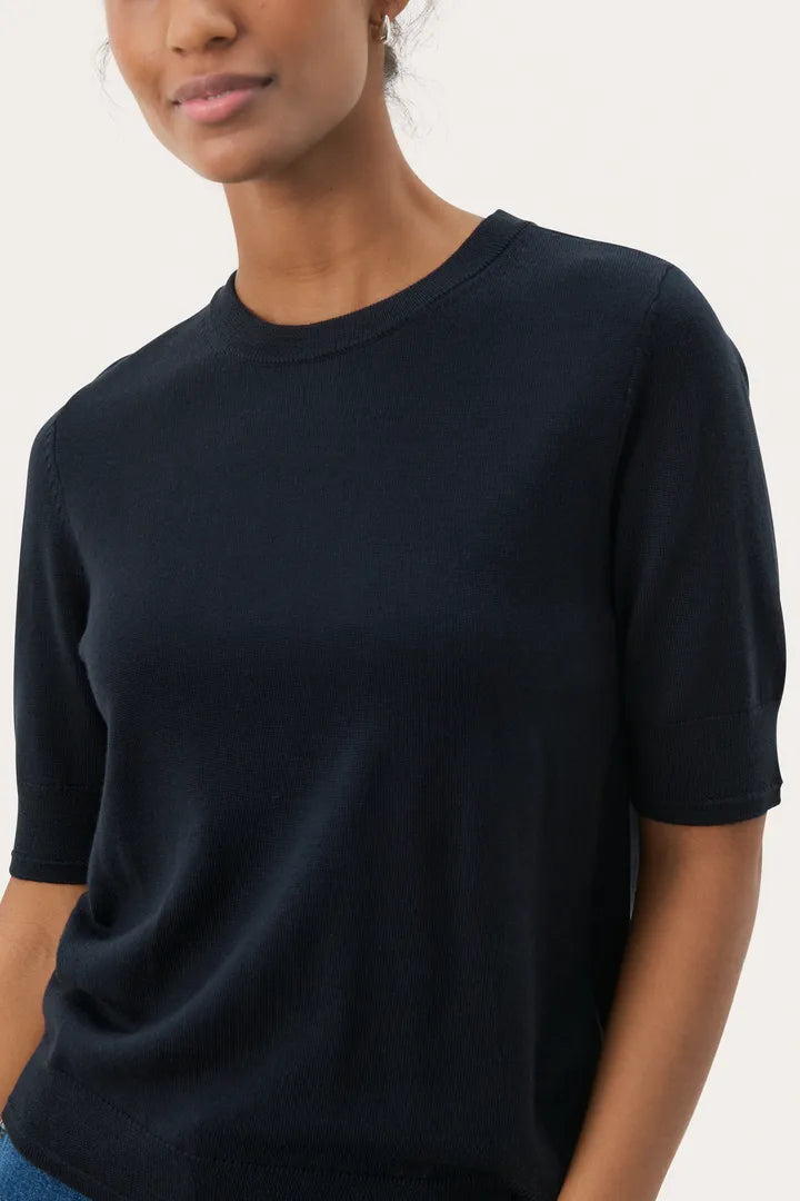 Natanya Knit Tee- NAVY