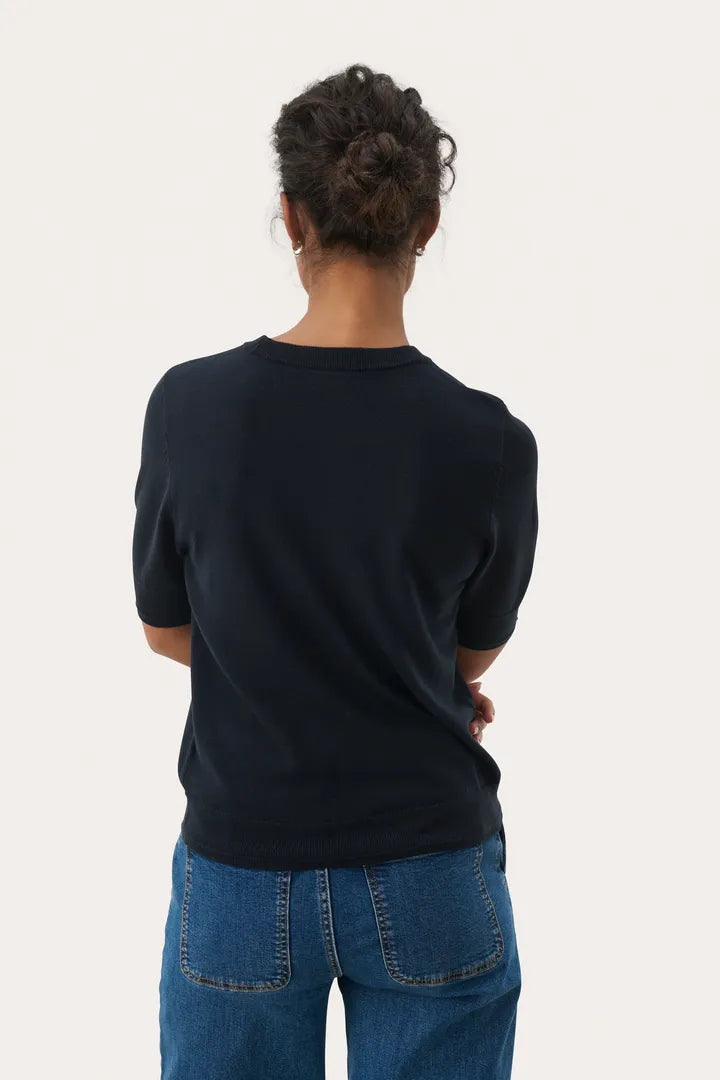 Natanya Knit Tee- NAVY