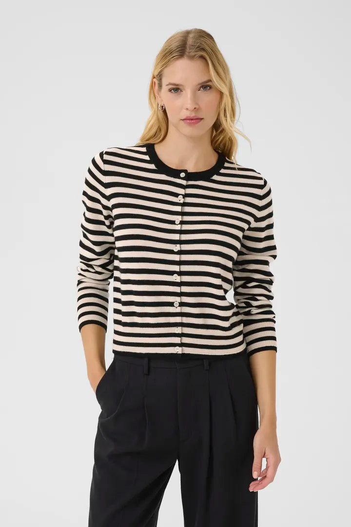 Noelani Cardigan- Natural Stripe