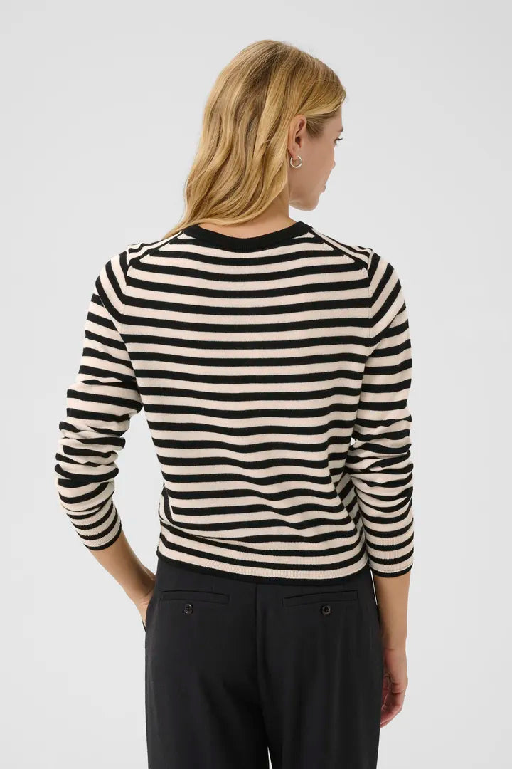 Noelani Cardigan- Natural Stripe