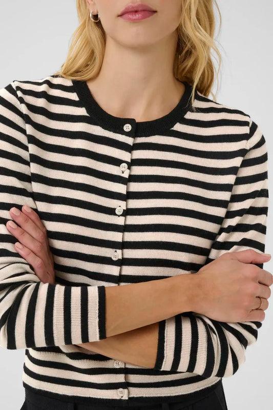 Noelani Cardigan- Natural Stripe