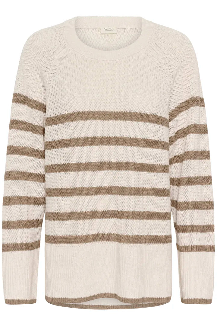 Audrina Knit- MINK STRIPE