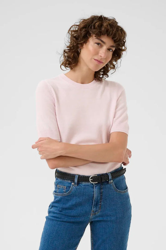 Natanya Knit Tee- BABY PINK