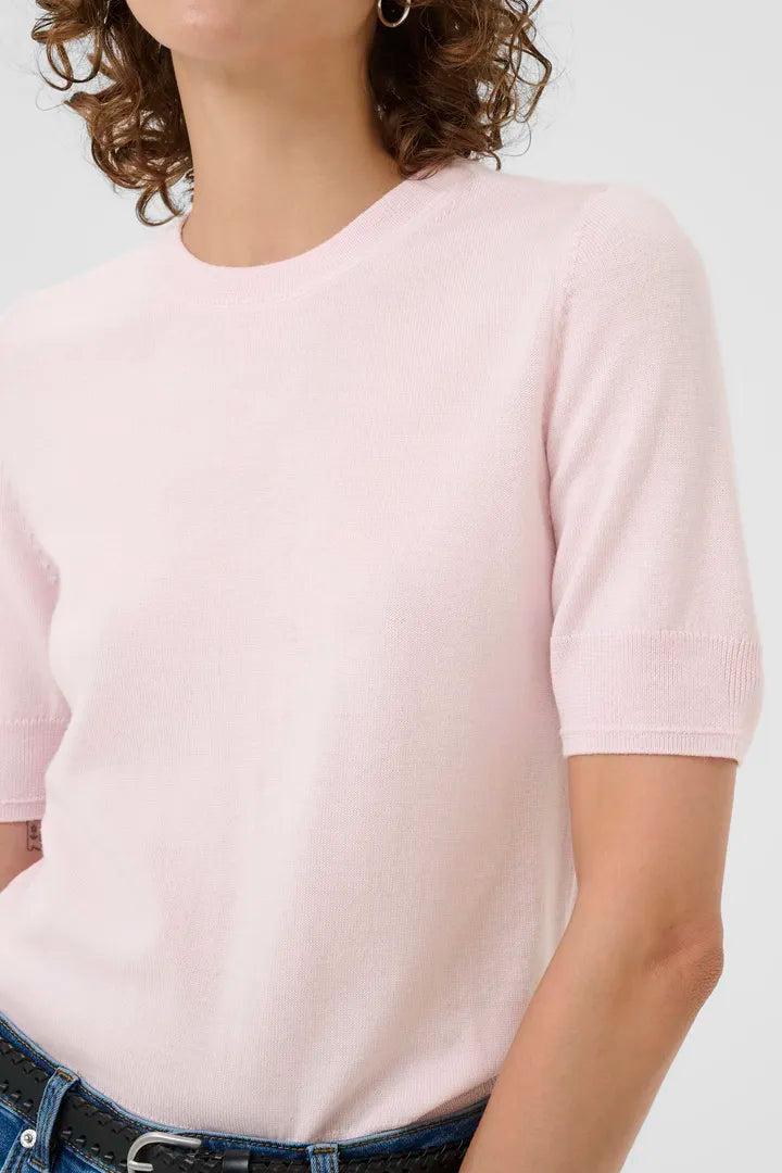 Natanya Knit Tee- BABY PINK