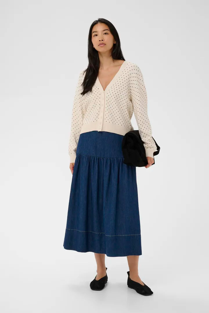 Anessa Cardigan- NAVY POLKA DOT