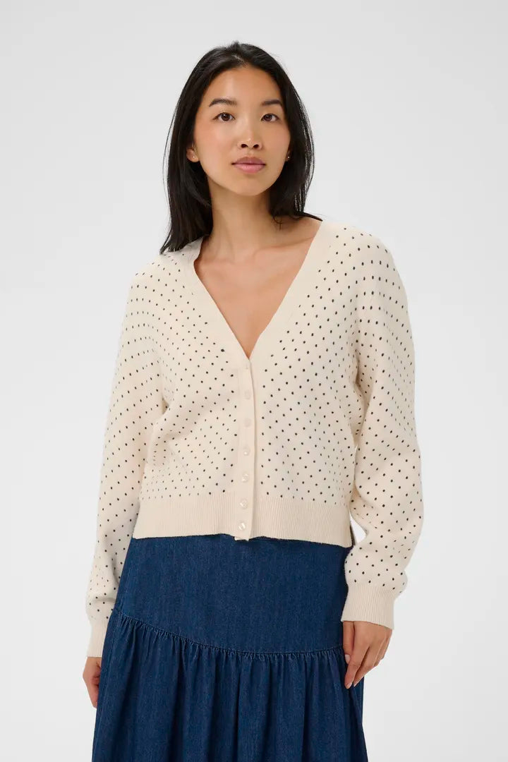 Anessa Cardigan- NAVY POLKA DOT