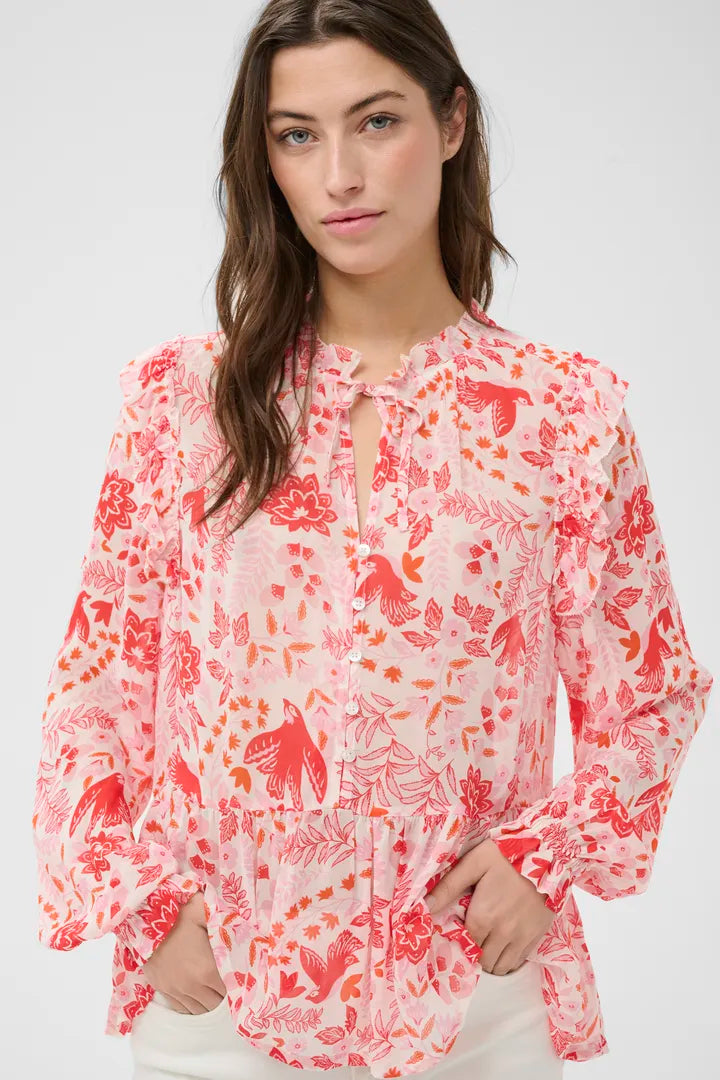 Alfrida Blouse- RED POPPY