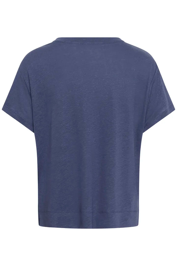 Anemona Linen Tee- BLUE INGIDO