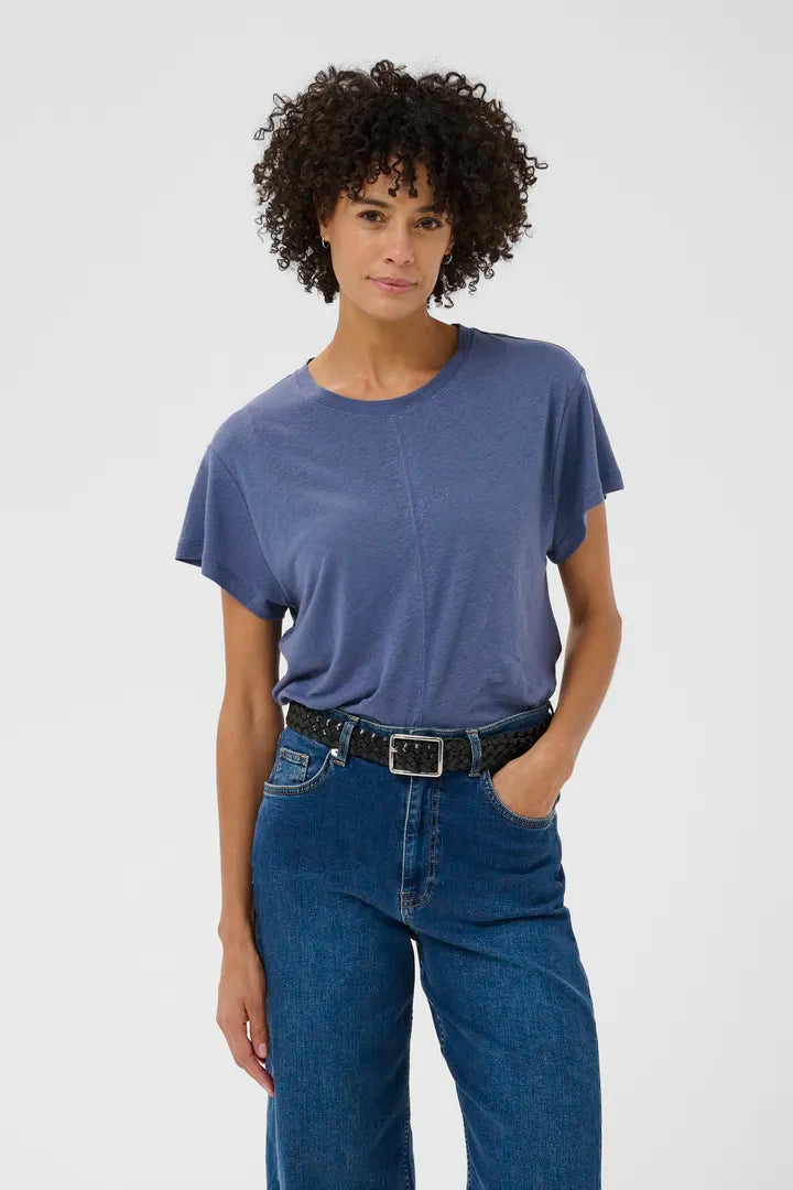 Anemona Linen Tee- BLUE INGIDO