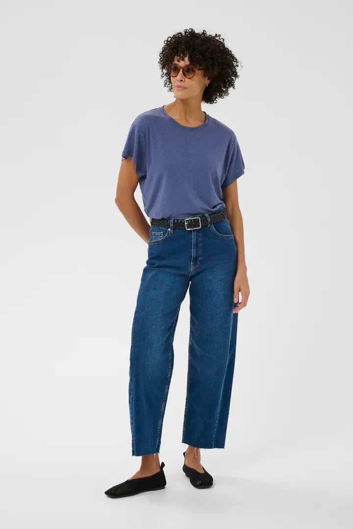 Anemona Linen Tee- BLUE INGIDO