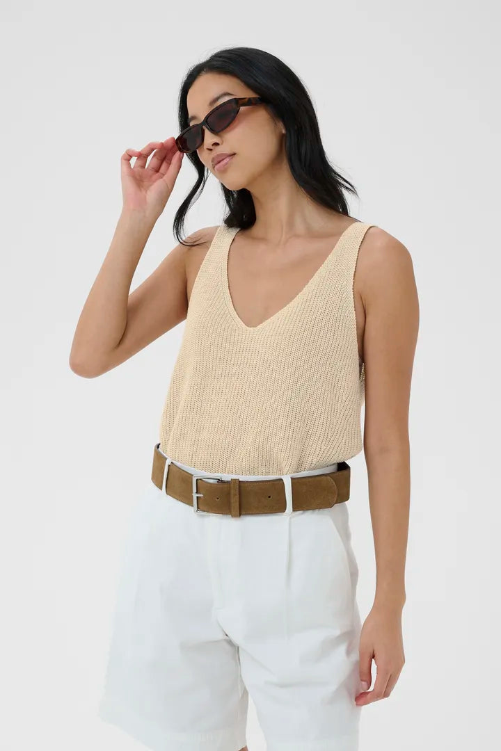 Rebecca Knit Tank- LINEN