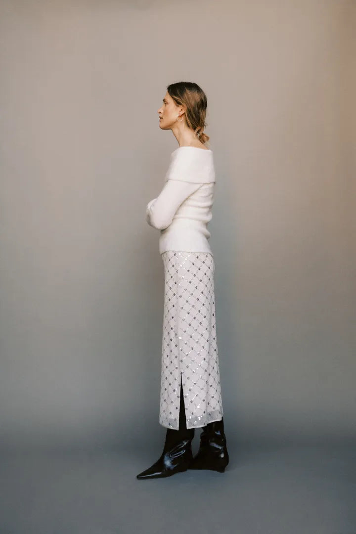 Vivika Sequin Skirt- METALLIC