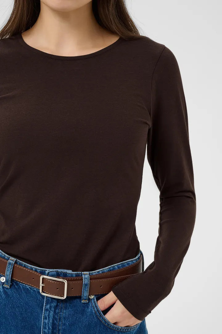 Nemajas Longsleeve Tee- BROWN