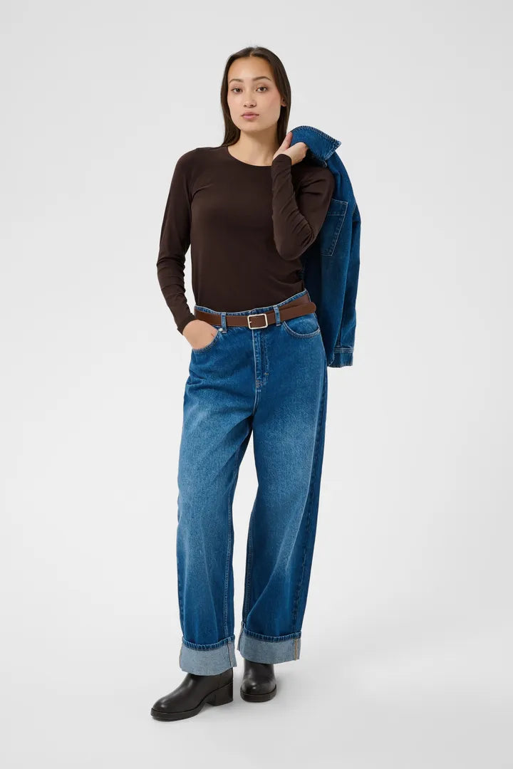 Nemajas Longsleeve Tee- BROWN