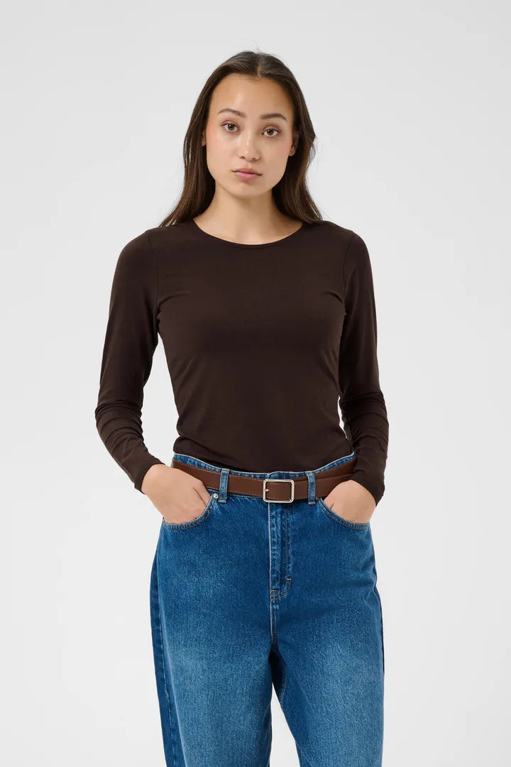 Nemajas Longsleeve Tee- BROWN
