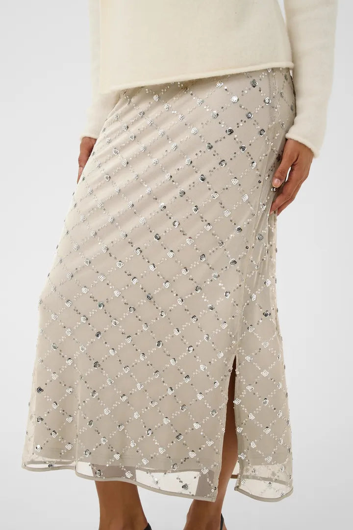 Vivika Sequin Skirt- METALLIC