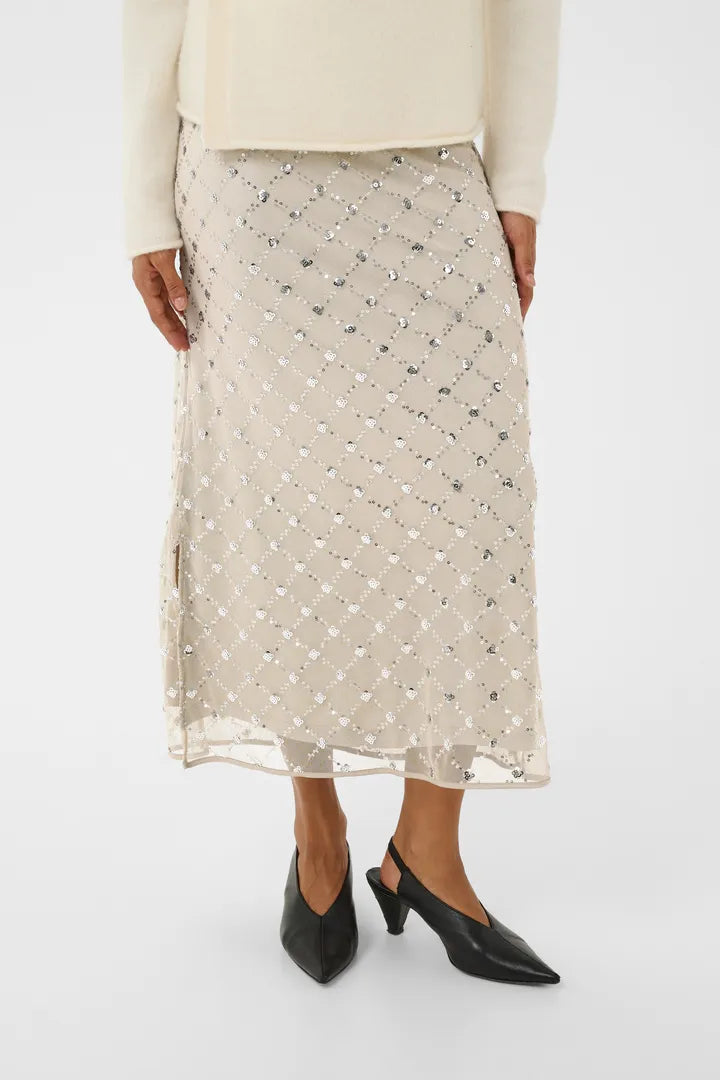 Vivika Sequin Skirt- METALLIC