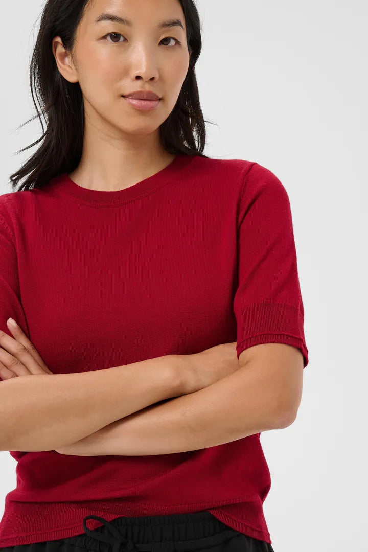 Natanya Knit Tee- RED