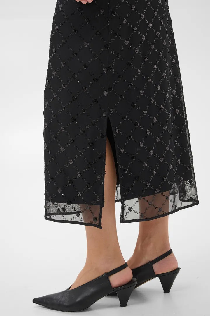 Vivika Sequin Skirt- BLACK