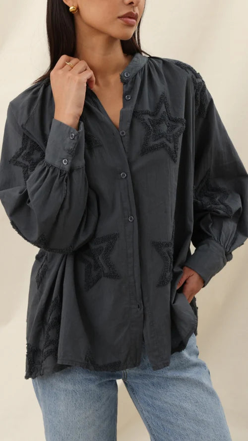 The Estelle Shirt- ANTHRITE