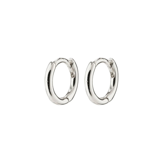 EANNA RECYCLED HUGGIE HOOPS SILVER PLATED
