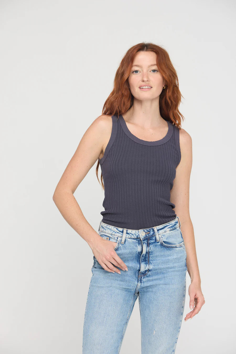Cooper Rib Tank- CHARCOAL