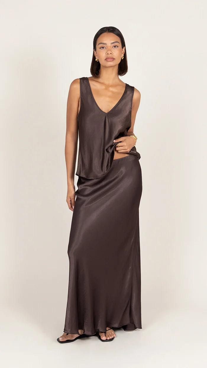 The Maeve Satin Set- CHOCOLATE