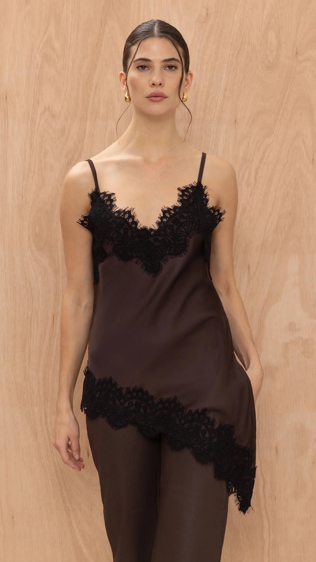 Blake Lace Camisole- CHOCOLATE