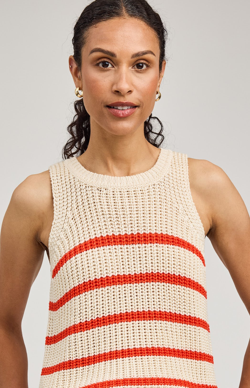 The Andrea Tank- GRENADINE STRIPE