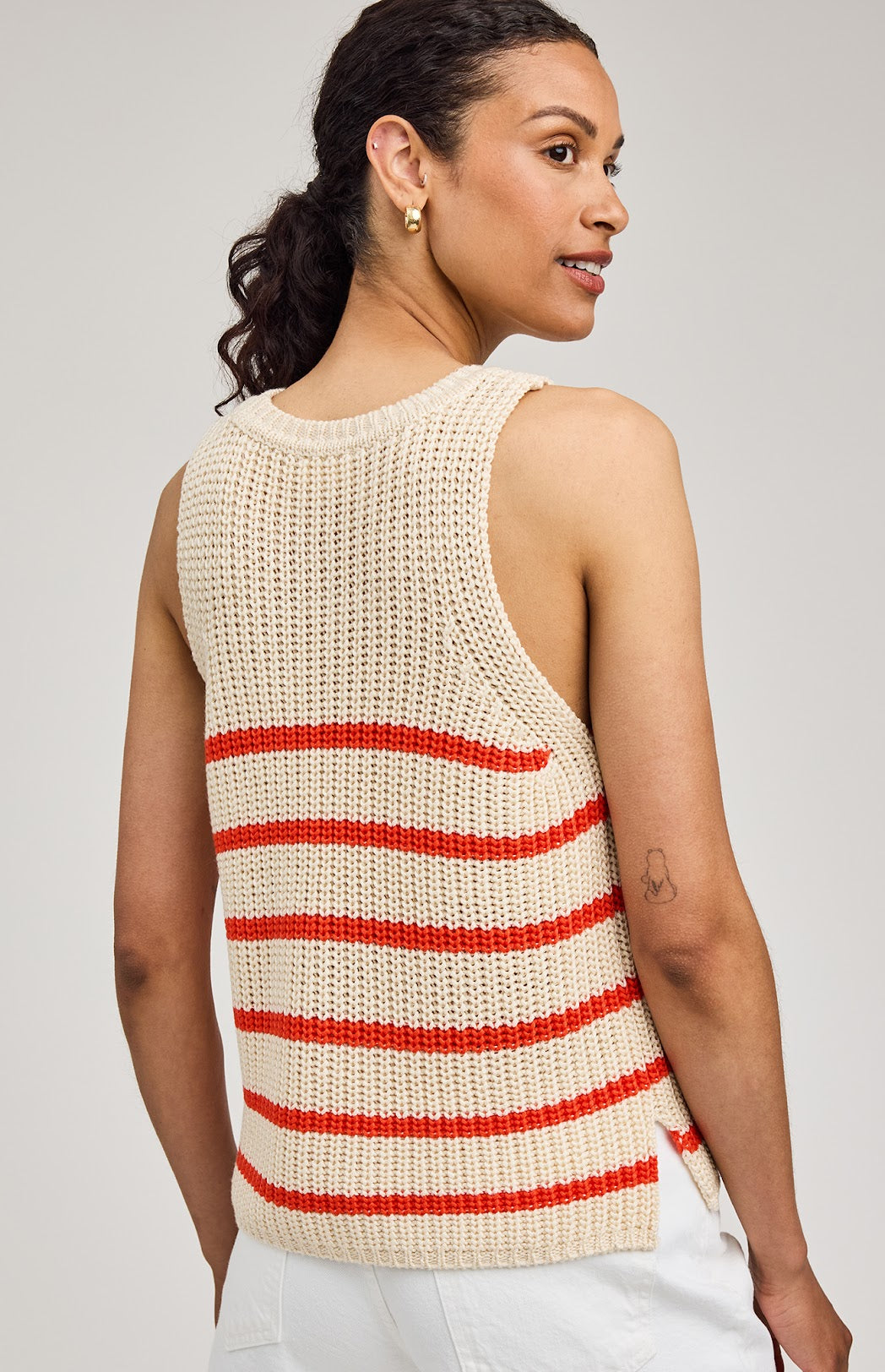The Andrea Tank- GRENADINE STRIPE