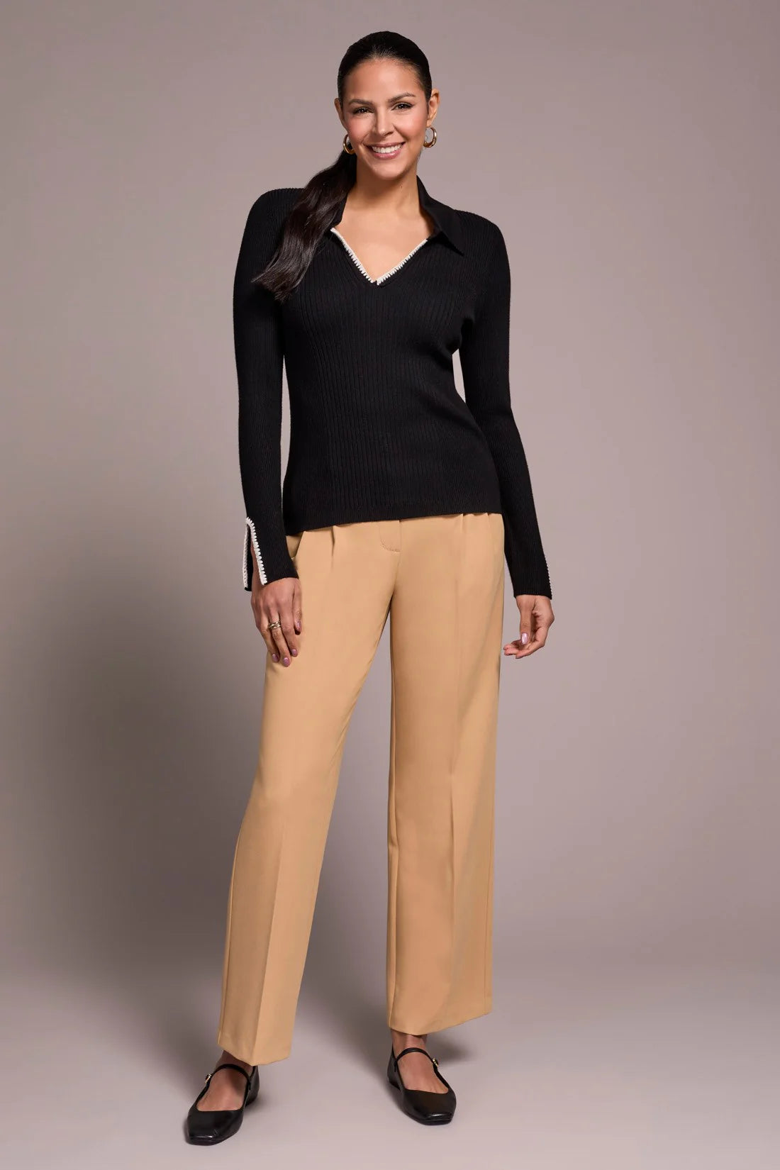 Polo Sweater- BLACK