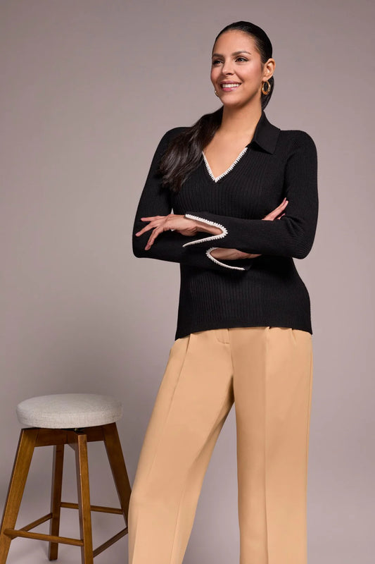 Polo Sweater- BLACK