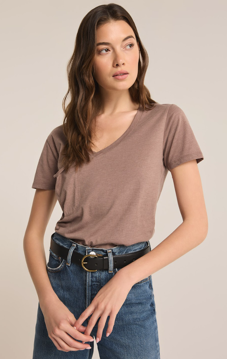 Deep Taupe Pocket Tee