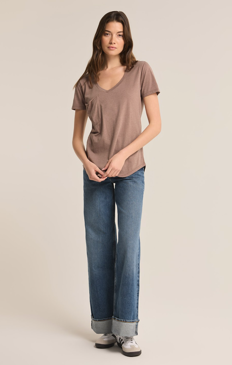 Deep Taupe Pocket Tee