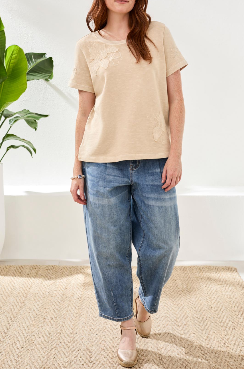 Monaco Floral Applique Tee