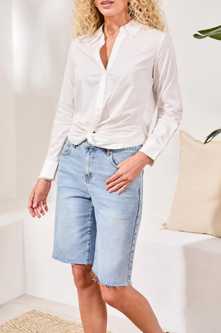 Sarah Front Twist Button Down