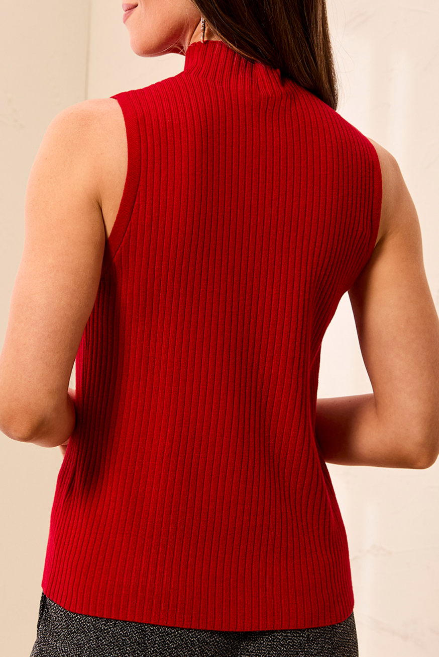 Samira Sleeveless Sweater- CHILI