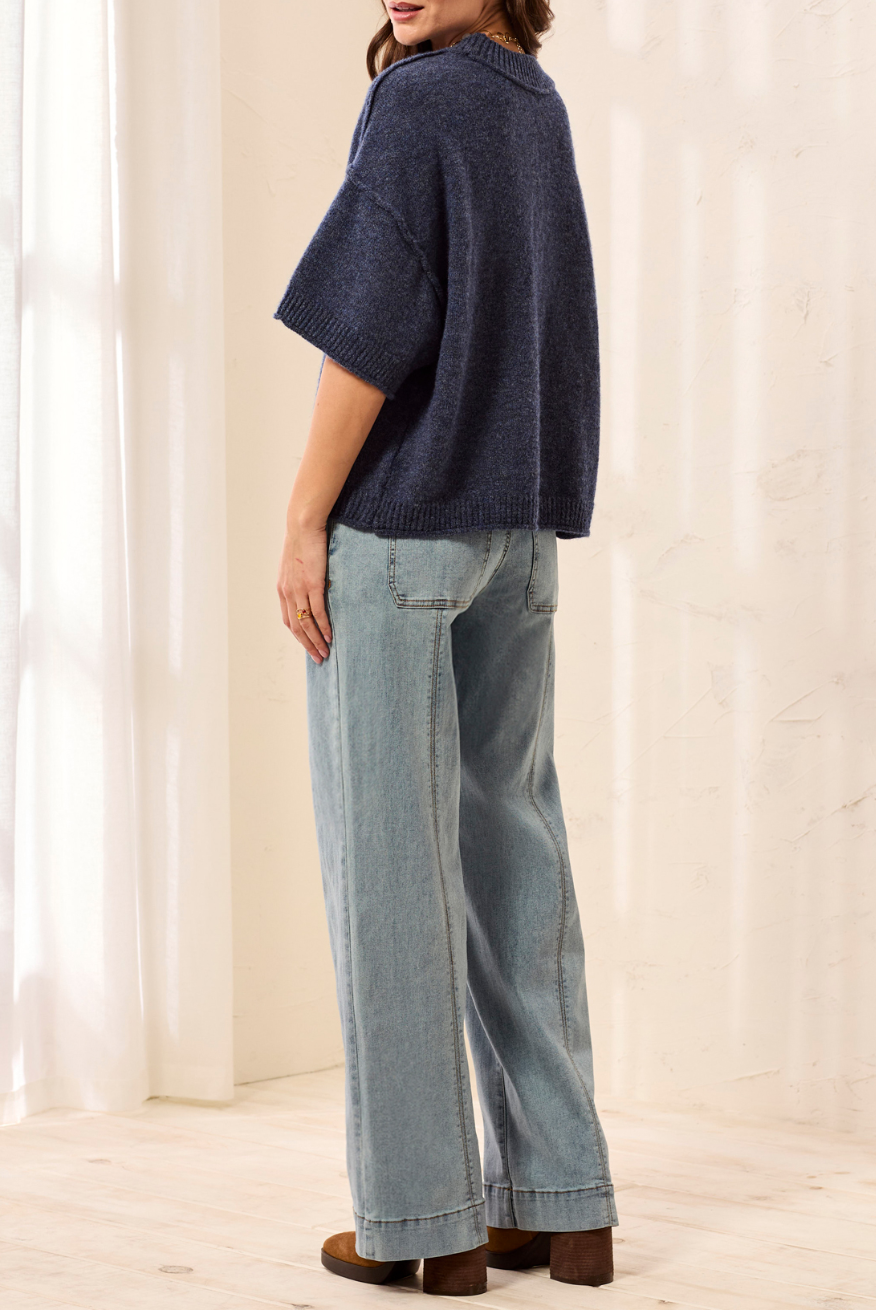 Corine Relaxed Tee Sweater- NIGHTFALL