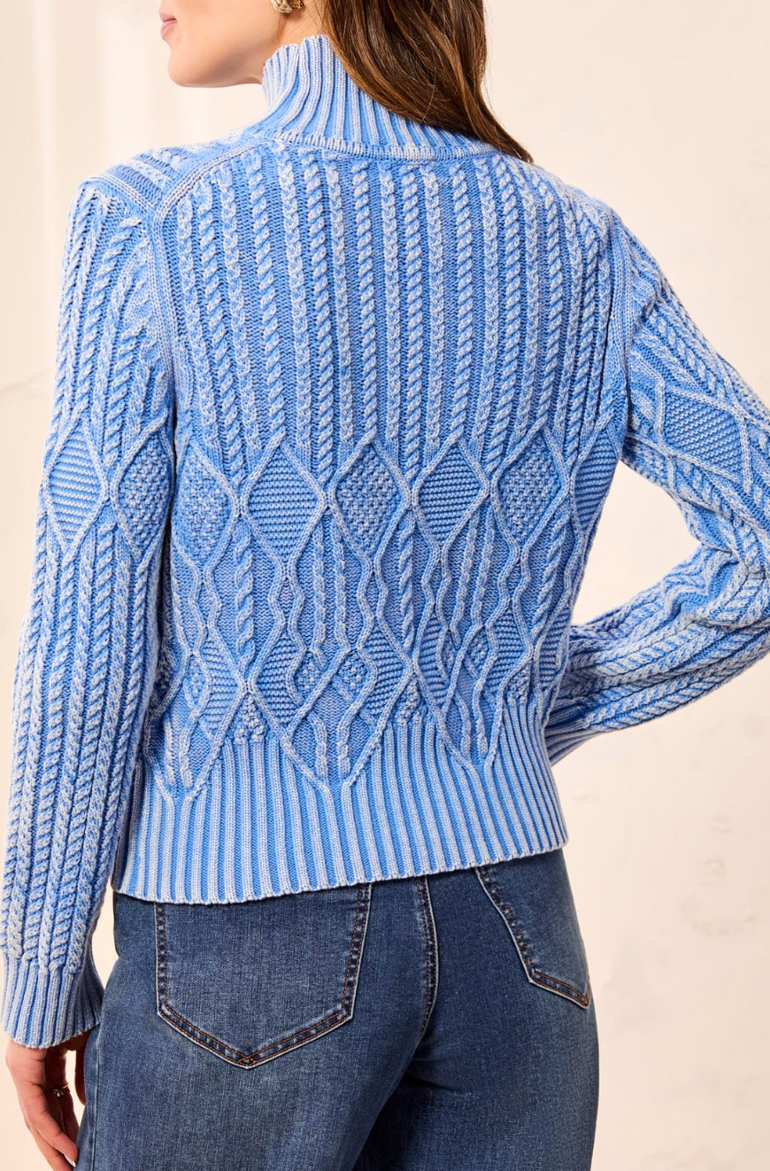 Jolene Mockneck Sweater- BLUE AURA