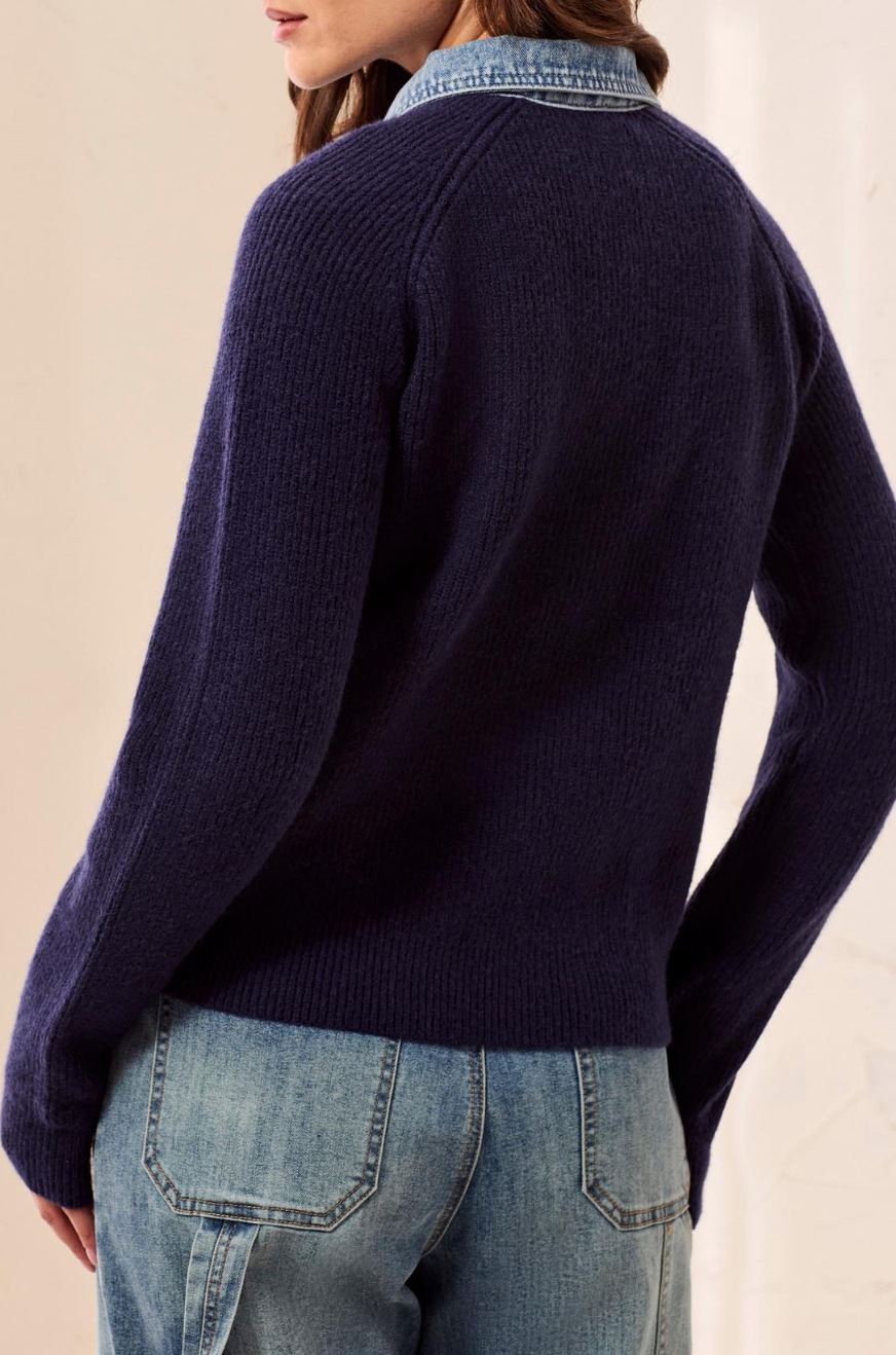 Kayla Denim Trim Cardigan