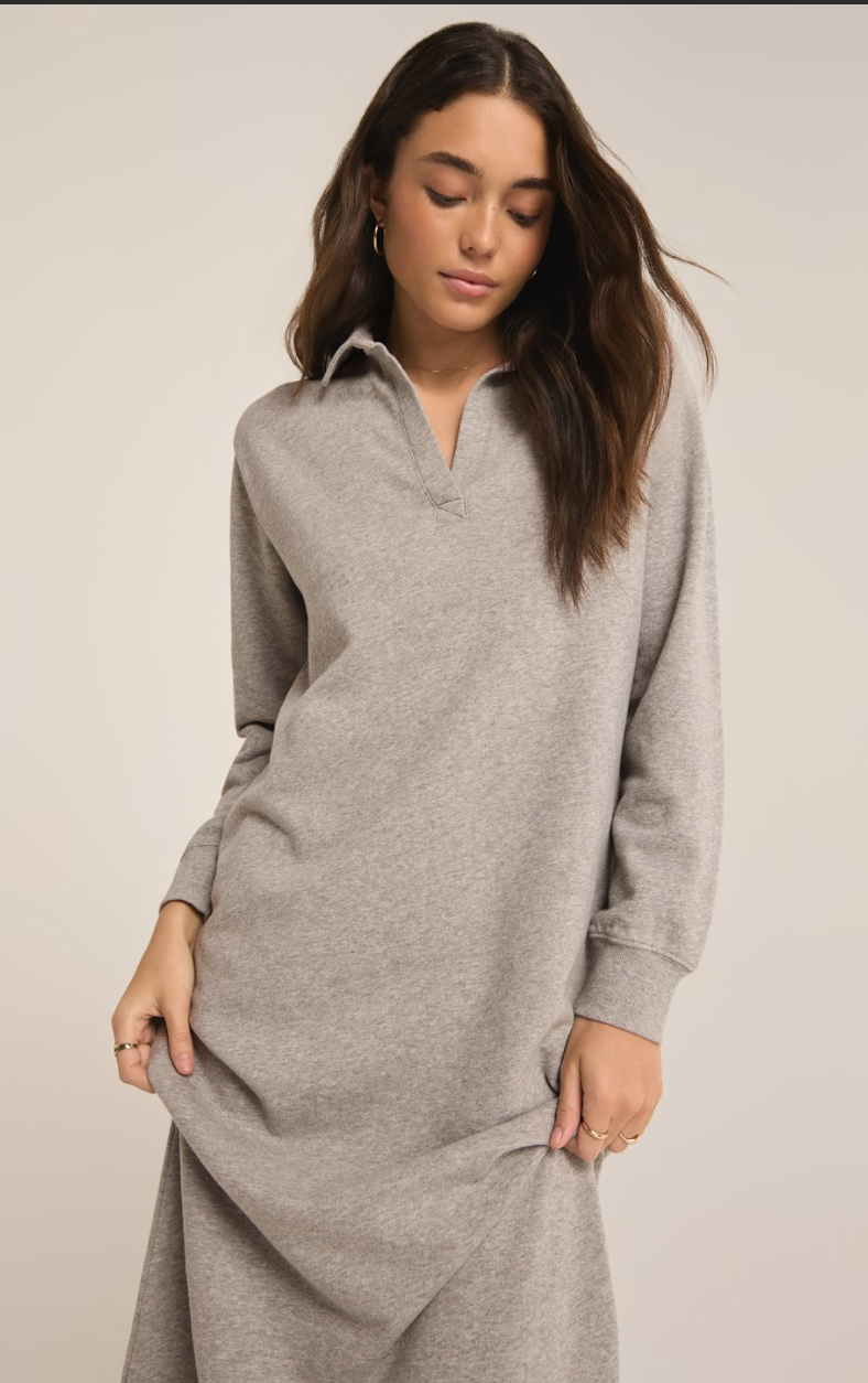 Aspen Sweatshirt Dress- GREY