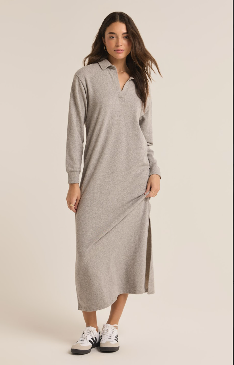 Aspen Sweatshirt Dress- GREY