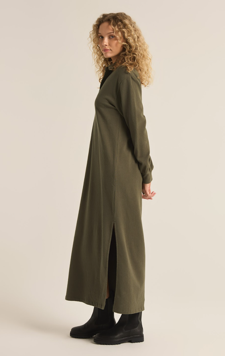 Aspen Sweatshirt Dress- PINE